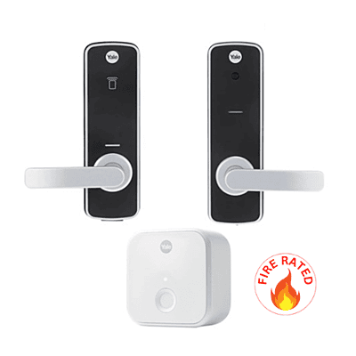 Unity Entrance Yale Lock Fire Rated with Connect Bridge Silver